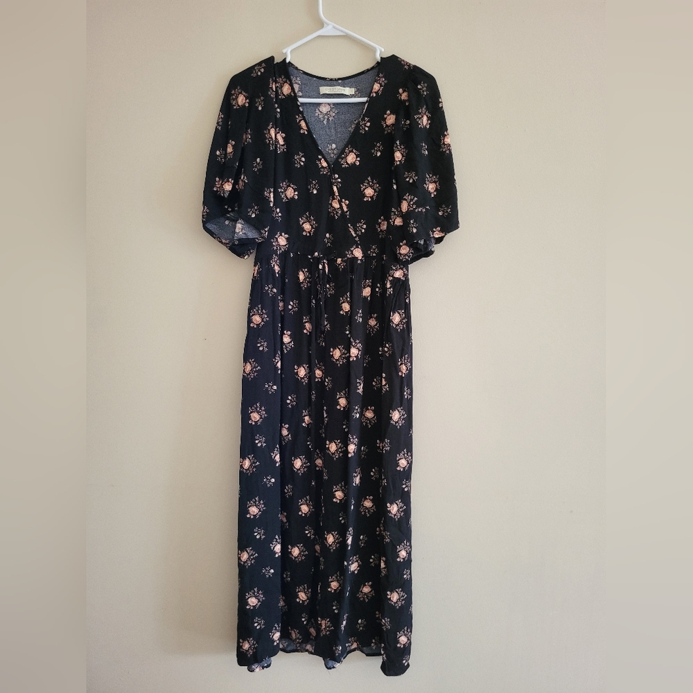 Christy Dawn Dahlia Dress - Midnight Rose Black Floral - Size Small